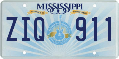 MS license plate ZIQ911