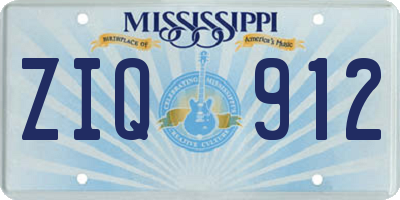 MS license plate ZIQ912
