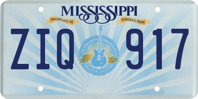 MS license plate ZIQ917