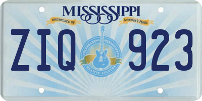 MS license plate ZIQ923