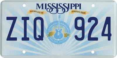 MS license plate ZIQ924