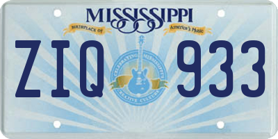 MS license plate ZIQ933