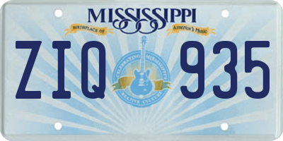 MS license plate ZIQ935