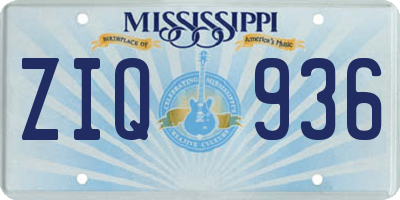 MS license plate ZIQ936