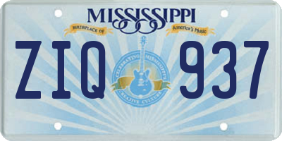 MS license plate ZIQ937