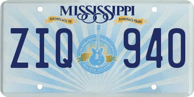 MS license plate ZIQ940