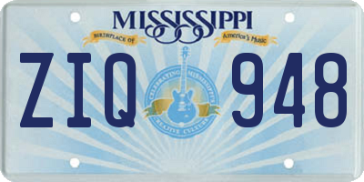 MS license plate ZIQ948