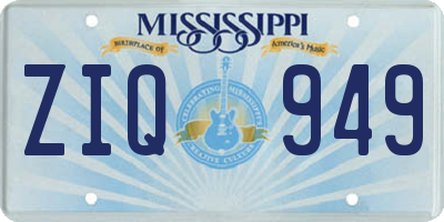 MS license plate ZIQ949