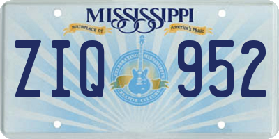 MS license plate ZIQ952