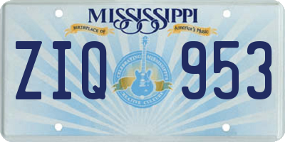 MS license plate ZIQ953