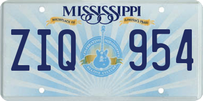 MS license plate ZIQ954