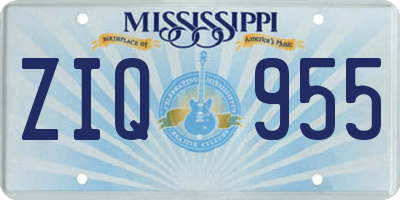 MS license plate ZIQ955