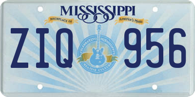 MS license plate ZIQ956