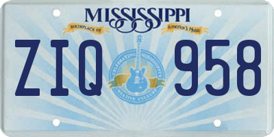 MS license plate ZIQ958