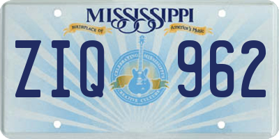 MS license plate ZIQ962