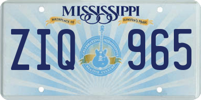 MS license plate ZIQ965