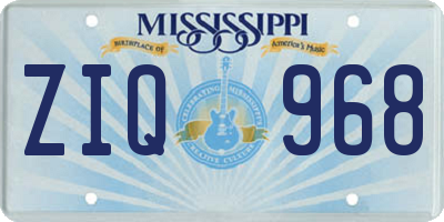 MS license plate ZIQ968