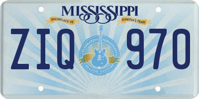 MS license plate ZIQ970