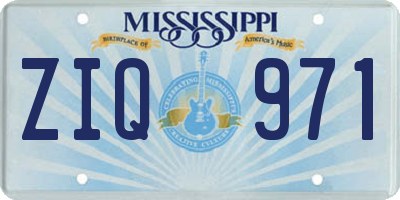 MS license plate ZIQ971