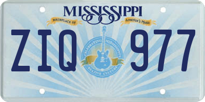 MS license plate ZIQ977