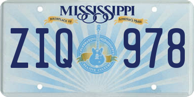 MS license plate ZIQ978