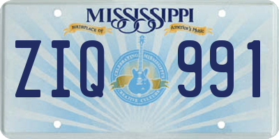 MS license plate ZIQ991