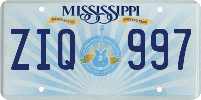 MS license plate ZIQ997