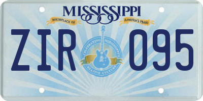 MS license plate ZIR095
