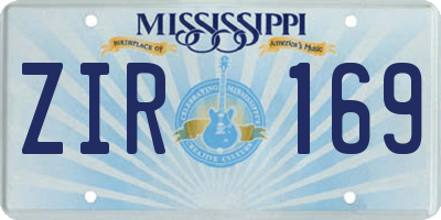 MS license plate ZIR169