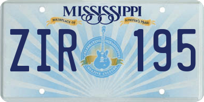 MS license plate ZIR195