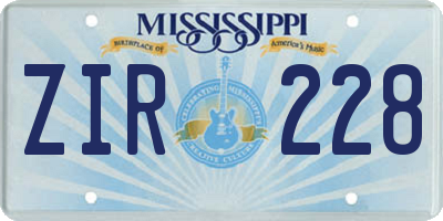 MS license plate ZIR228
