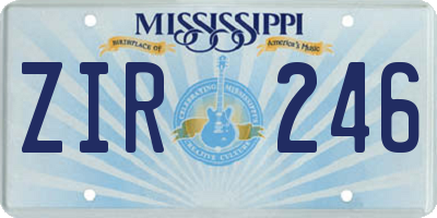 MS license plate ZIR246