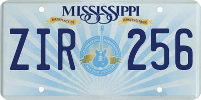 MS license plate ZIR256