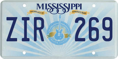MS license plate ZIR269