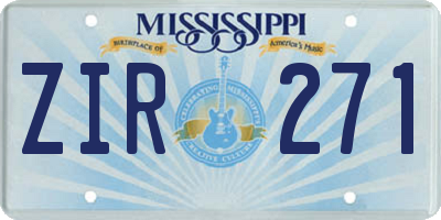 MS license plate ZIR271