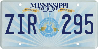 MS license plate ZIR295