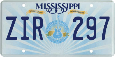 MS license plate ZIR297