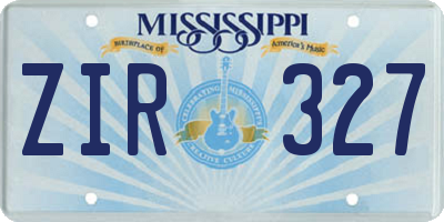 MS license plate ZIR327