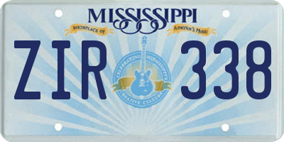 MS license plate ZIR338
