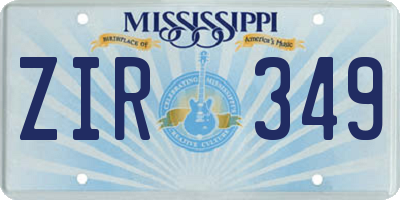 MS license plate ZIR349