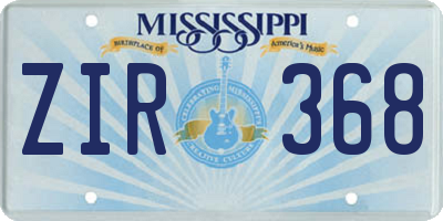 MS license plate ZIR368