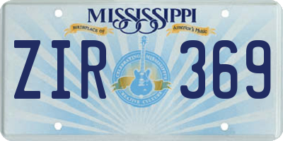 MS license plate ZIR369