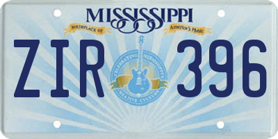 MS license plate ZIR396