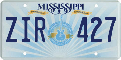 MS license plate ZIR427