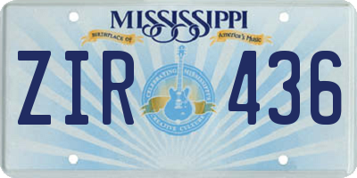 MS license plate ZIR436