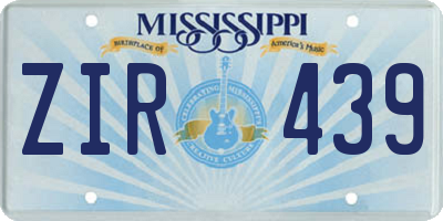 MS license plate ZIR439