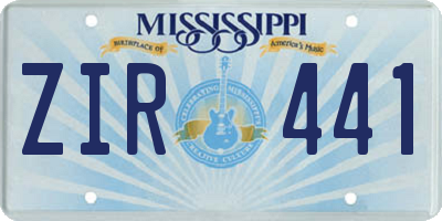 MS license plate ZIR441