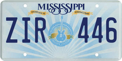 MS license plate ZIR446