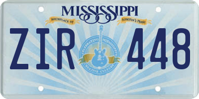 MS license plate ZIR448
