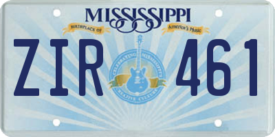 MS license plate ZIR461